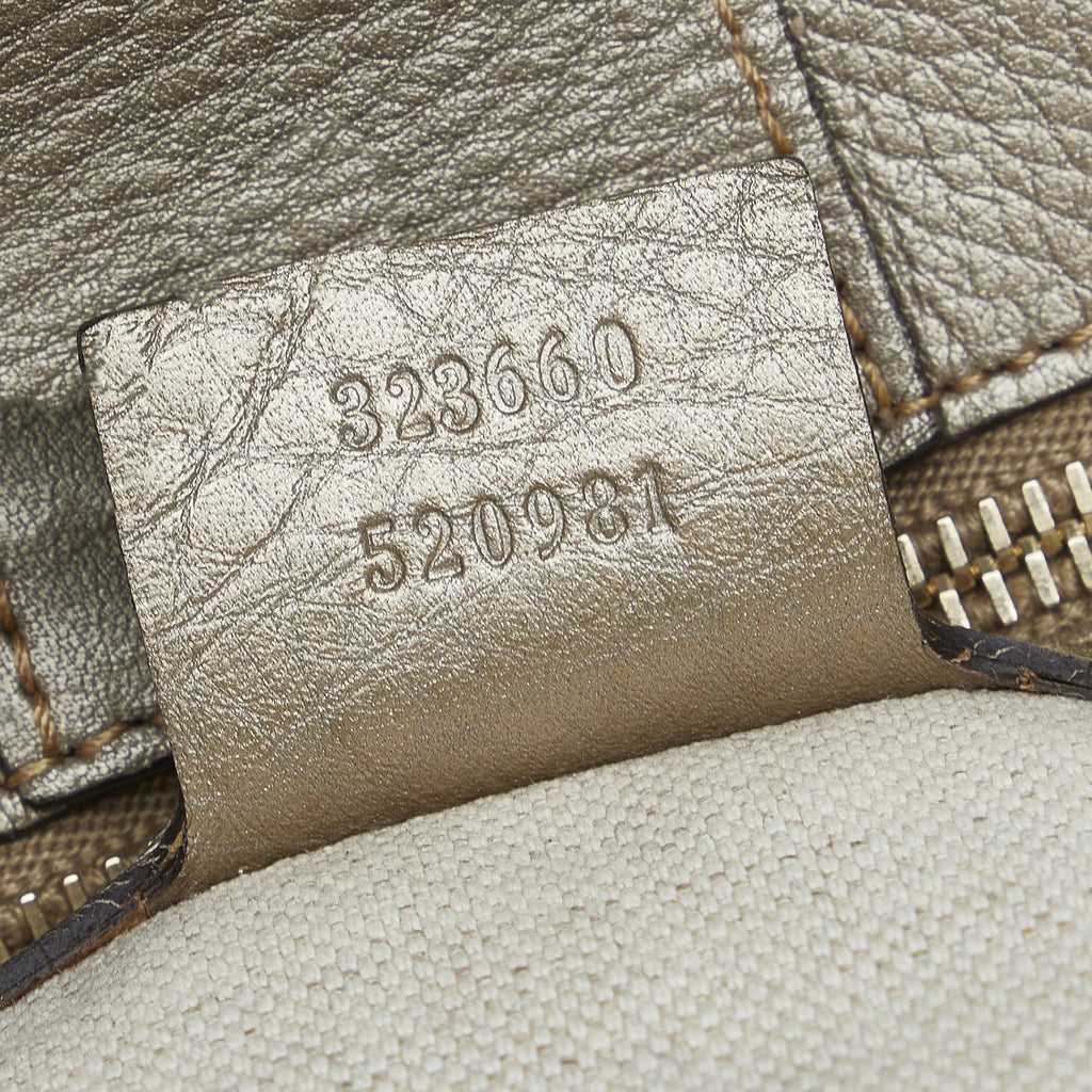 Pre-Owned Authenticated Gucci Medium Bamboo Shopper Calf Leather Brown Satchel Unisex (Good)