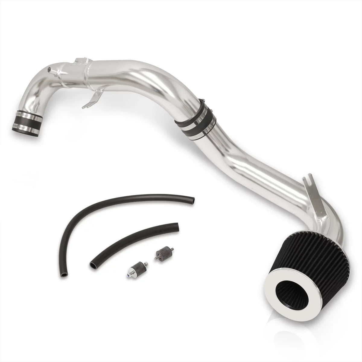 AJP Distributors JDM Cold Air Intake CAI Induction System Polished Aluminum Piping Pipe + Filter Suitable For Honda Civic DX LX EX 1.8L L4 2006 2007 2008 2009 2010 2011 06 07 08 09 10 11