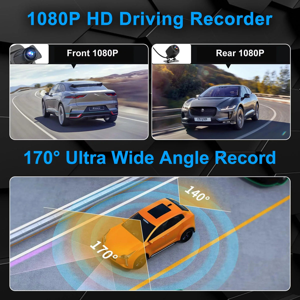 Car Rear View Mirror Camera, TSV 1080P Dash Cam Backup Camera, Dual Driving Recorder with Night Vision, G-Sensor, IPS Touch Screen