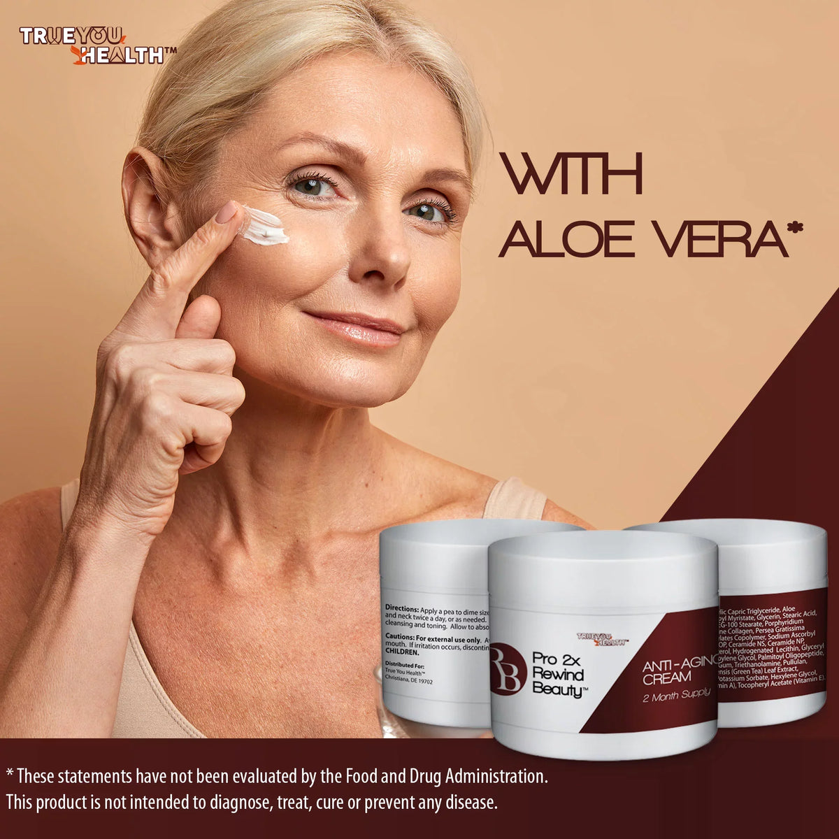 Pro 2x Rewind Beauty - Premium Anti-Aging Cream - 2 Month Supply - Help Reduce the Signs of Aging Day & Night - Anti-Wrinkle Technology to Lift & Firm - Contains Collagen & Vitamin A & Vitamin C