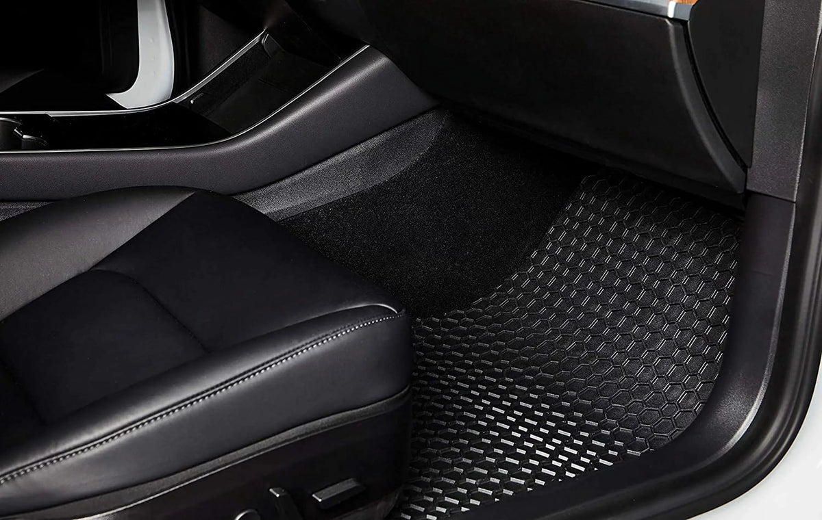 TOUGHPRO Floor Mats Accessories Set + 3rd Row + Cargo Fitting with Jeep Grand Wagoneer 8 Seater All Climate Heavy Duty Black Rubber - 2022