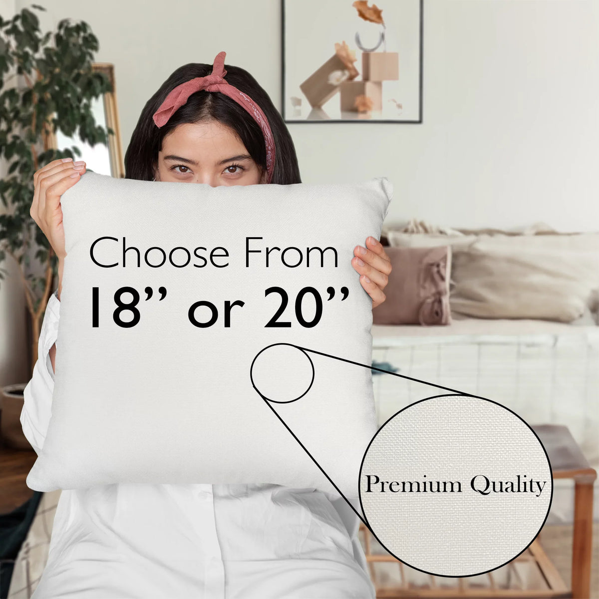 Beauty Is My Business w/ Eyeshadow Palette, Brush & Pink Lipstick Design - Beauty Themed Merch for Makeup Artist or Cosmetologist, Gift for Makeup Lovers, Pillow Shield White 20X20 IN