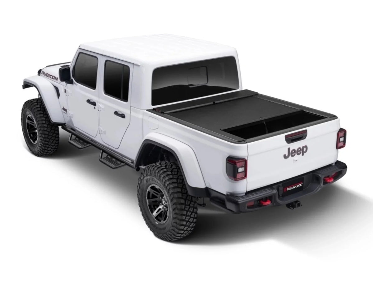 Roll-N-Lock by RealTruck M-Series Retractable Truck Bed Tonneau Wrap | LG496M | Suitable with Select 2020-2023 Jeep Gladiator w/o Trail Rail System 5' Bed (60")
