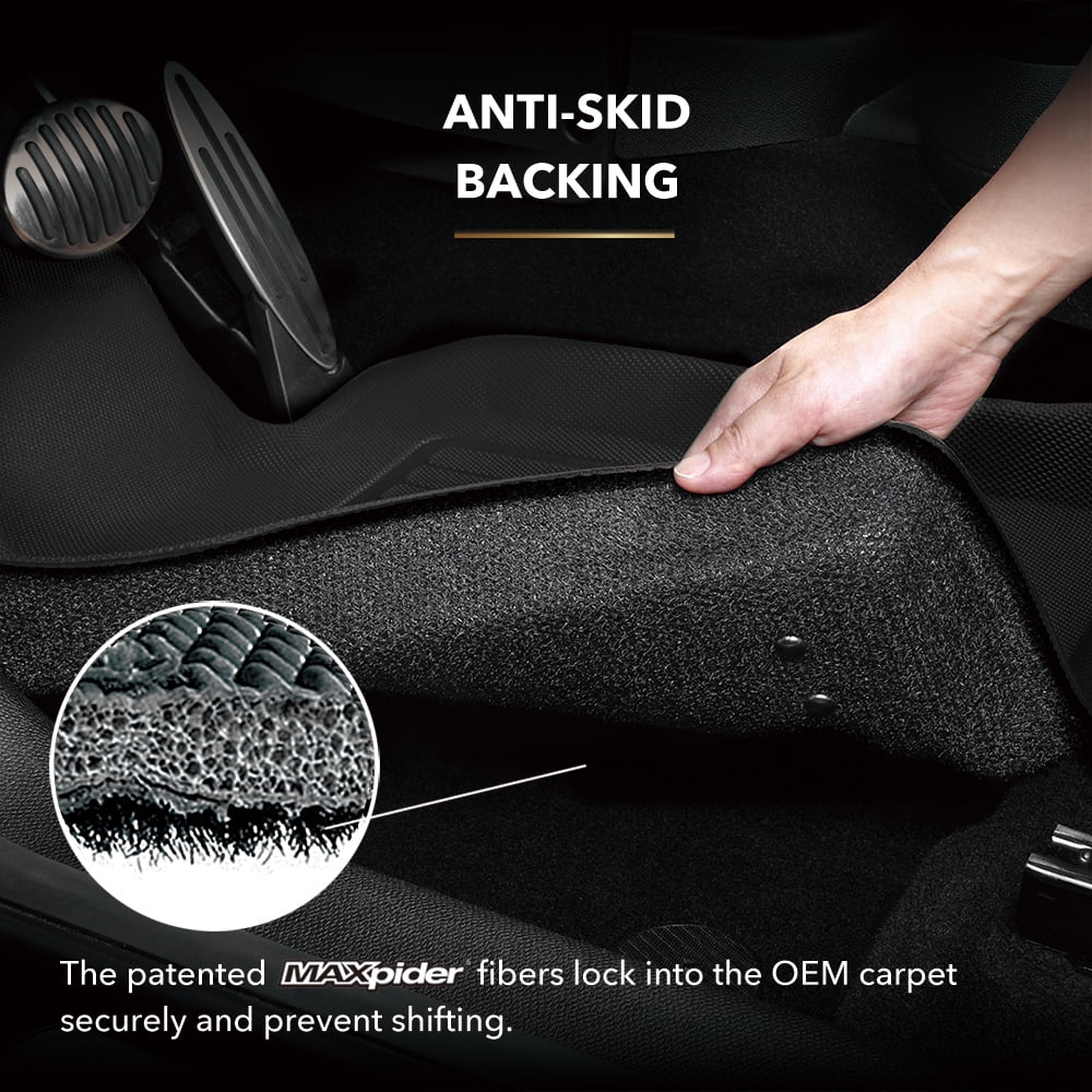 3D MAXpider KAGU Floor Mat (BLACK) Suitable with HYUNDAI KONA ELECTRIC 2019-2023 - Full Set