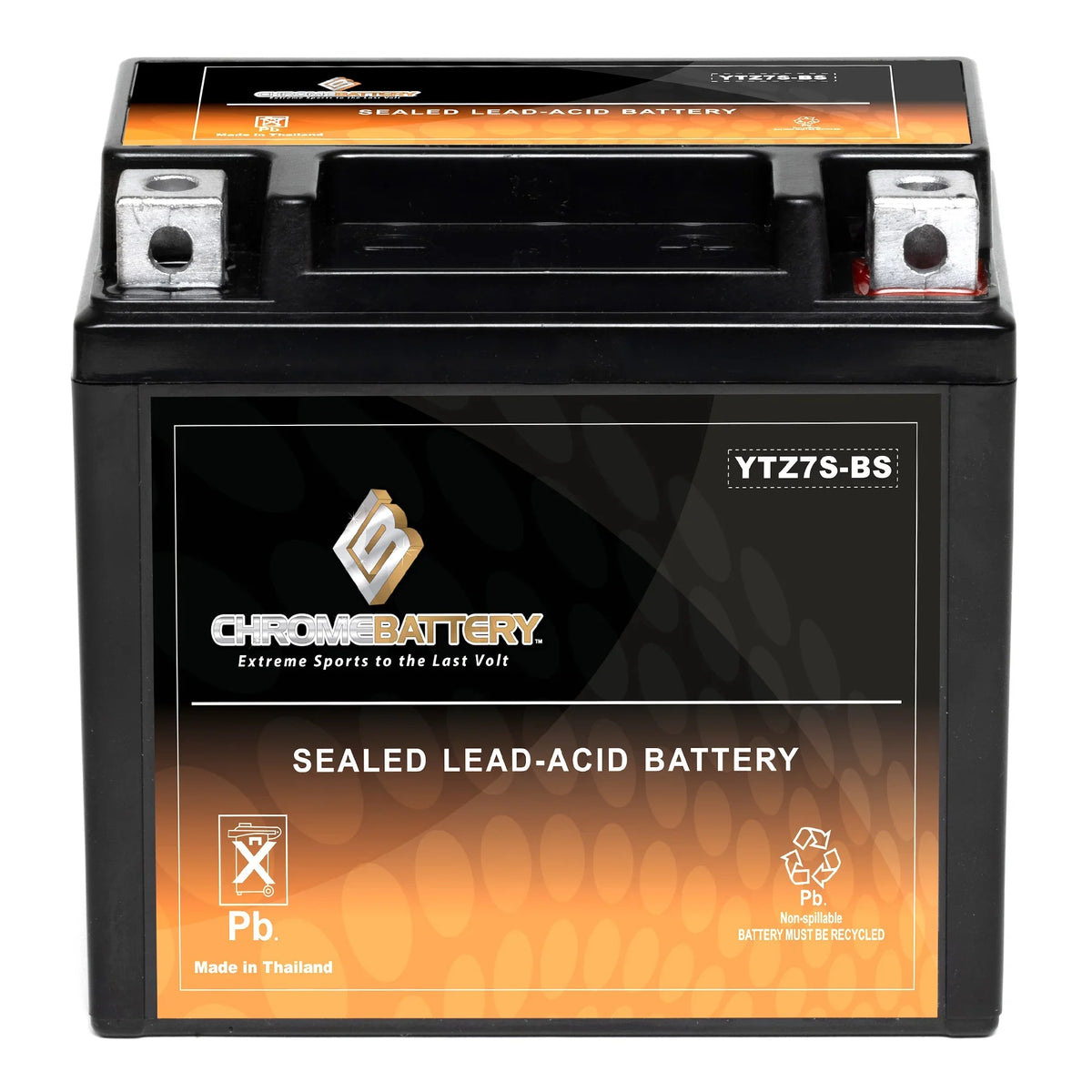 Chrome Battery YTZ7S-BS (YTZ7S 12 Volt,6 Ah, 90 CCA) Motorcycle Battery for Gas Gas Fsr450 450cc Year (all Years Until 08)