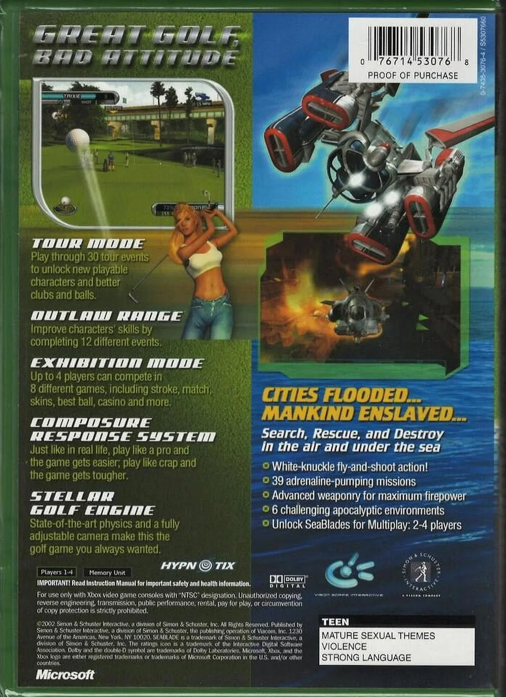 Outlaw Golf / Seablade 2-In-1 Xbox (Brand New Factory Sealed US Version)