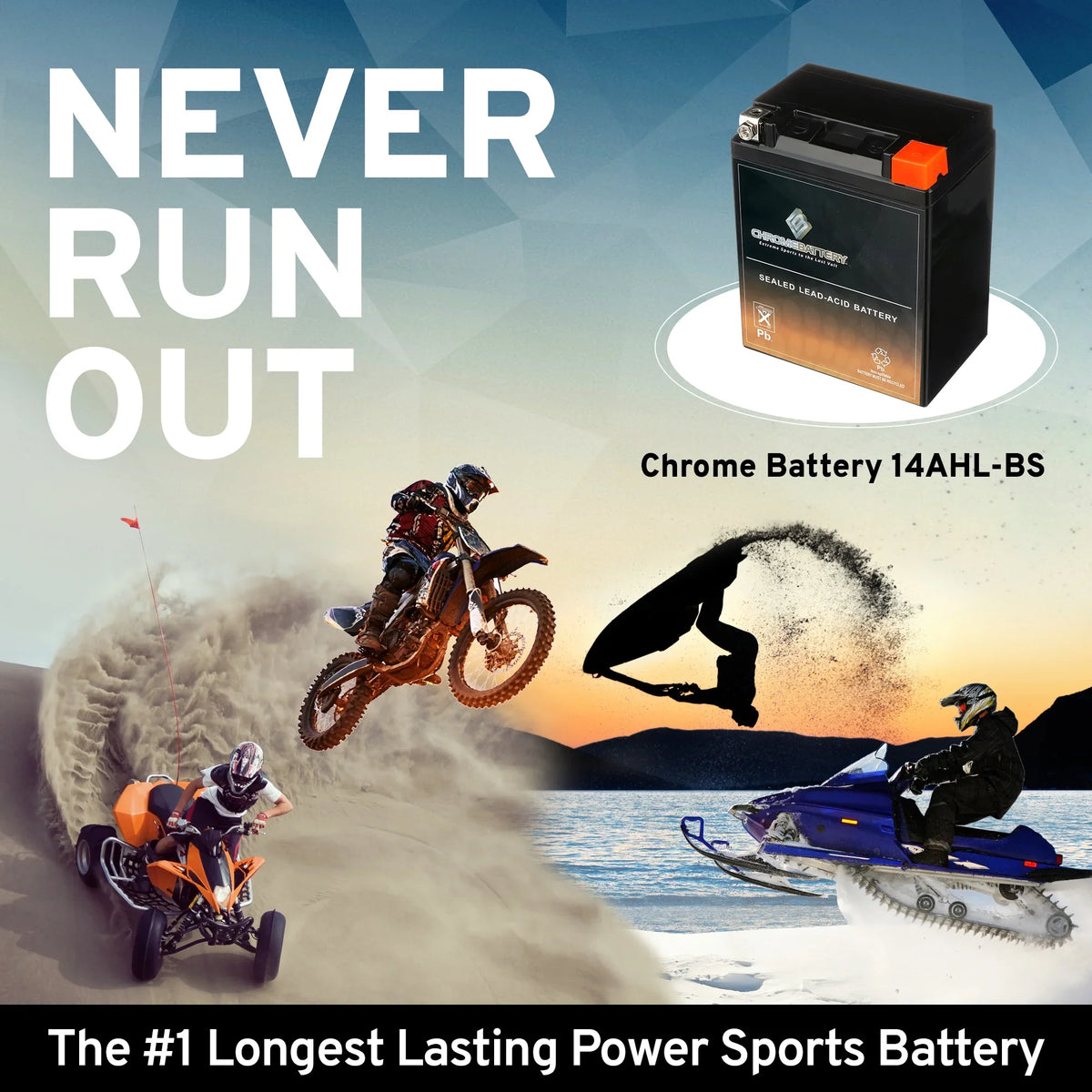 Ytx14Ahl-Bs Snowmobile Battery For Arctic Cat Cougar 1994