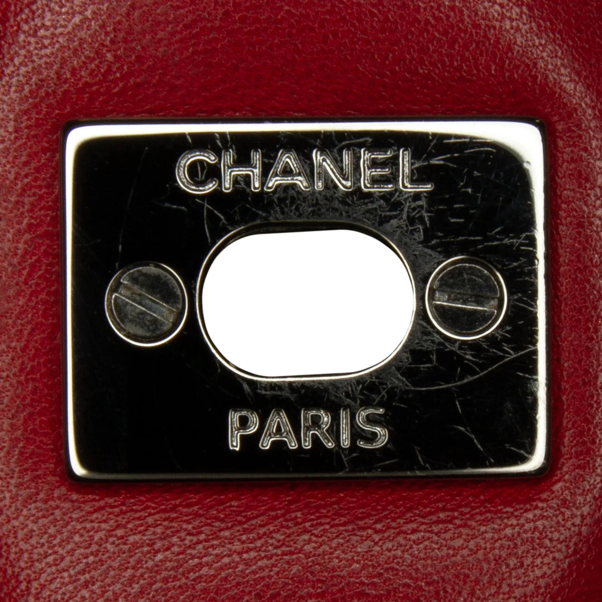 Pre-Owned Authenticated Chanel Mini Classic Lambskin Square Single Flap Leather Red Crossbody Bag Unisex (Good)