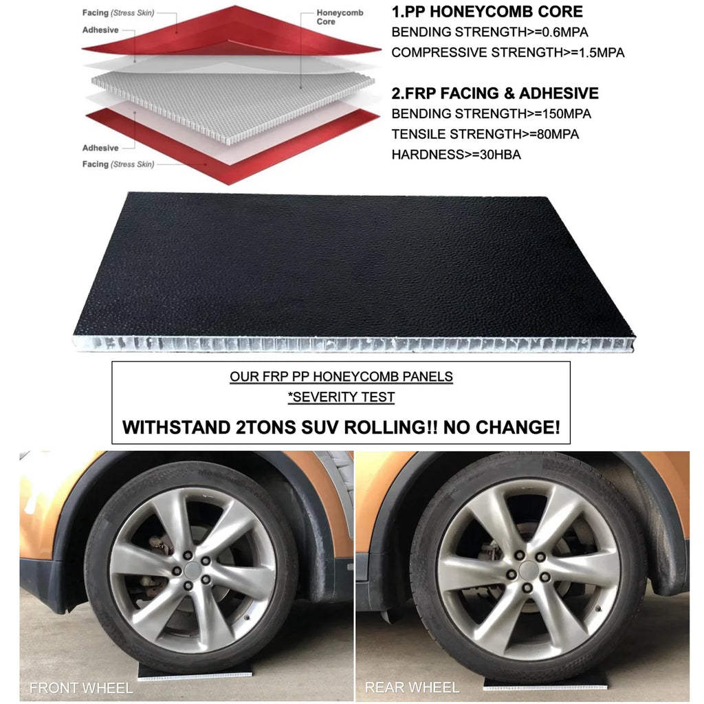 Mamoru Hard FRP Quad-Fold Solid Tonneau Wrap Fitting with 2016 2017 2018 2019 2020 2021 2022 2023 Tacoma 6' / 73.7" Truck Bed Shield | Fit for Deck Rail System