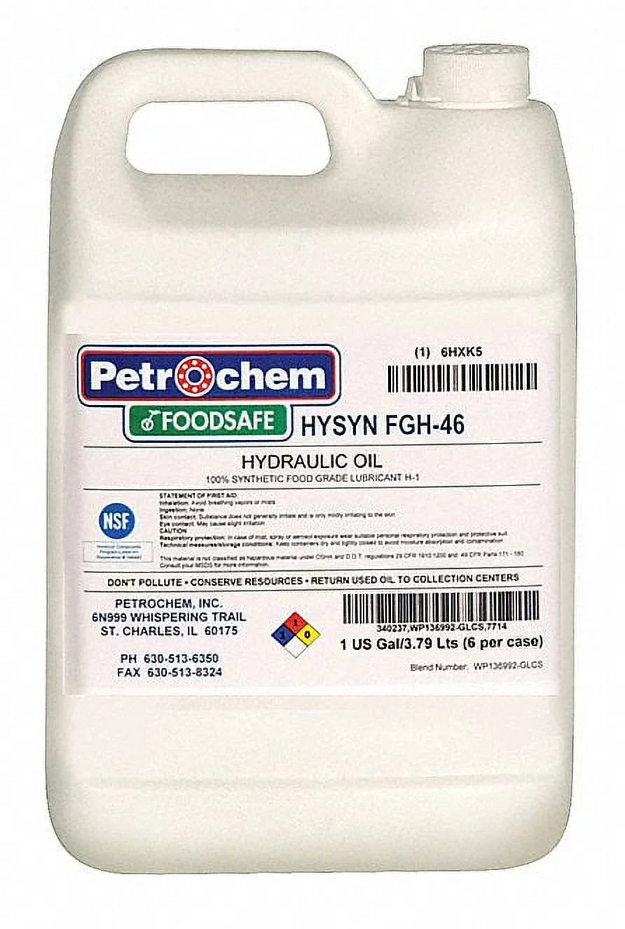 Petrochem Syn Hydraulic Oil,Food Grade,1gal,ISO 46 HYSN FGH-46-001