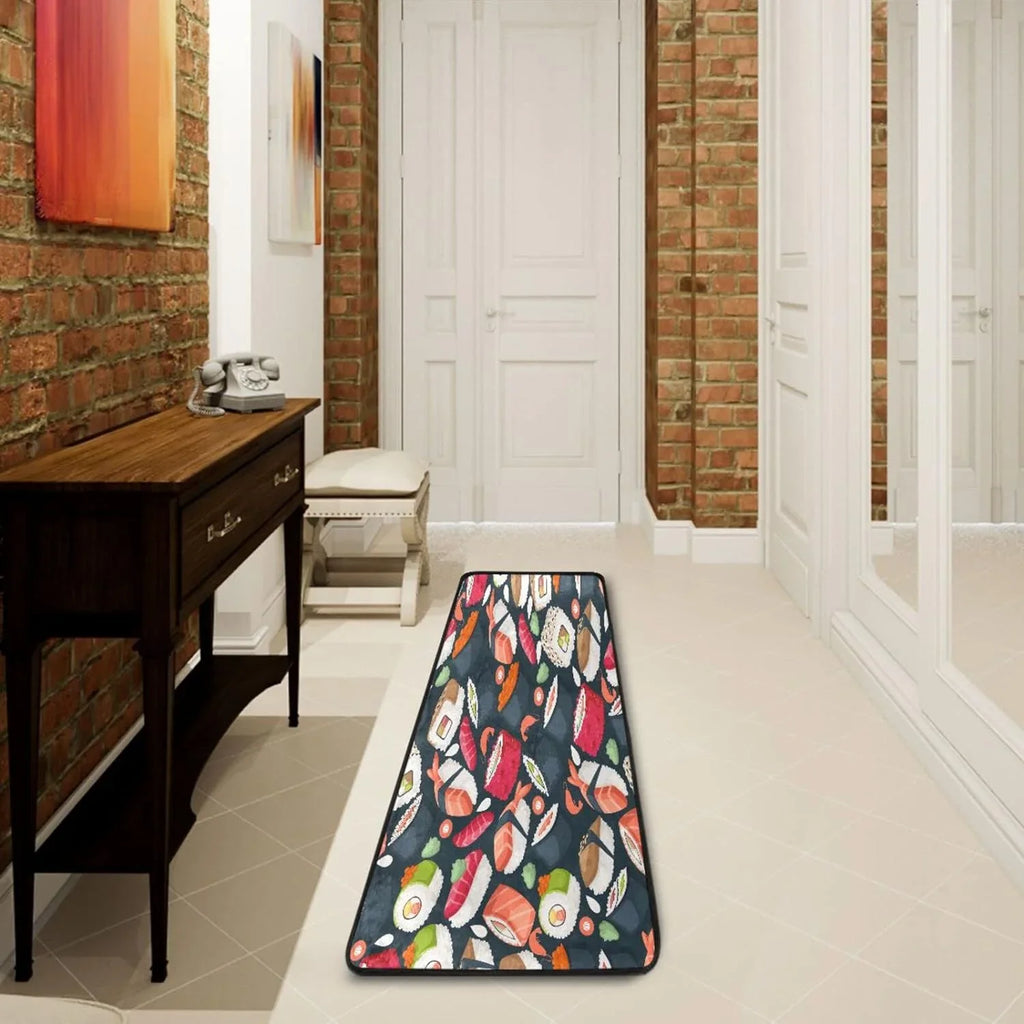 Coolnut Japanese Sushi Runner Rug - 24"x72" Ultra Soft Non-Slip Floor Mat Washable Area Rugs for Kitchen Bathroom Entry Home Decor Gifts
