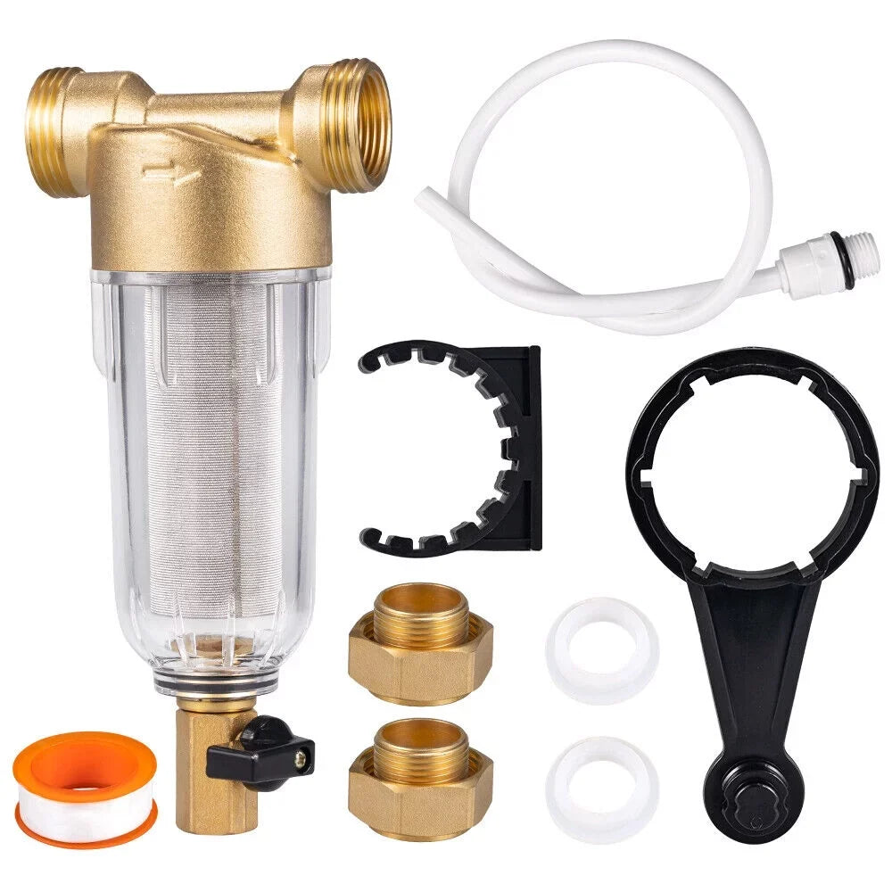 KingFurt Spin Down Sediment Filter - Long-lasting 316L Material, Reusable Design to Save Costs - Fits All Pipes, Easy Maintenance