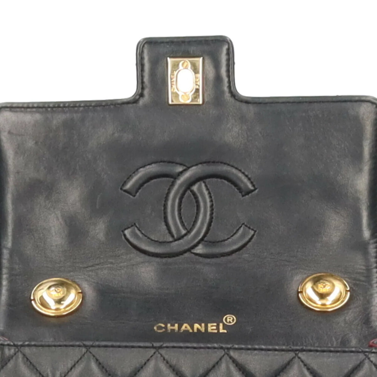 Pre-Owned Chanel matelasse handbag lambskin black ladies CHANEL (Good)