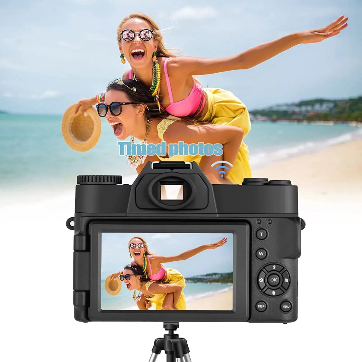 48MP Digital Camera for Photography,4K Vlogging Camera,Digital Camera for Kids and Adults with 180° Flip Screen,Wide-Angle Lens,Macro Lens,32 GB Micro Card,2 Batteries(Black)