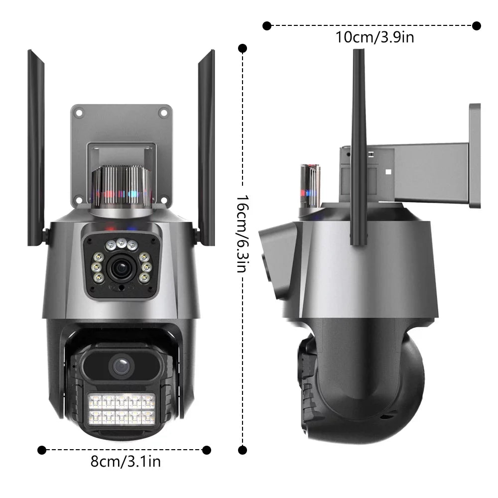Kepeak Dual Lens Security Camera, Wi-Fi Home Surveillance Cameras Outdoor 360° View, 2-Way Audio Night Vision, Waterproof
