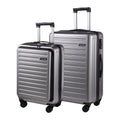 2 Piece 20/24 Luggage Set, Only 20 with Front Laptop Pocket & Expandle, Lightweight ABS+PC Hardshell Suitcase with TSA Lock & Spinner Wheels, 20 Inch 37~41L + 24 Inch 65L,Dark Grey