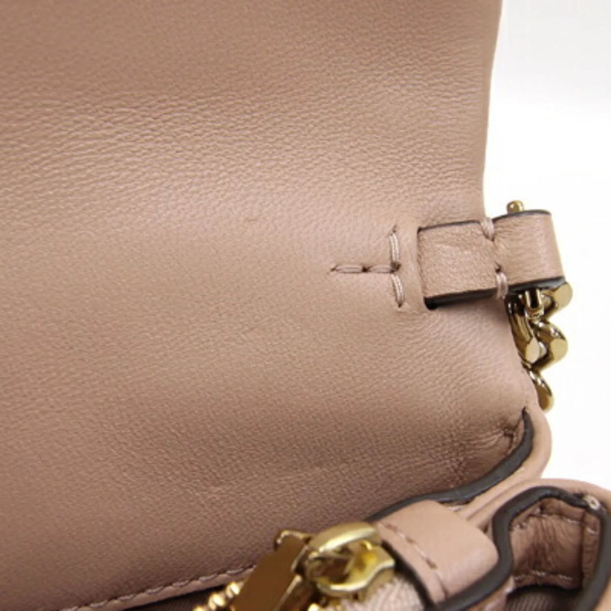 Pre-Owned Tory Burch Shoulder Kira Chevron Chain 64068 Beige Leather Women's TORY BURCH (Good)