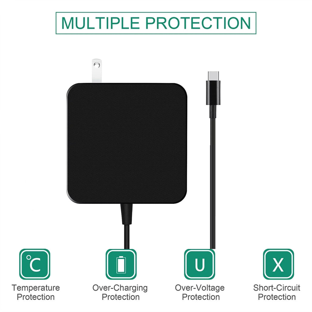 K-MAINS 65W AC Adapter Charger Power USB-C Cord Replacement for DELL 7285 7390 2-in-1 PSU