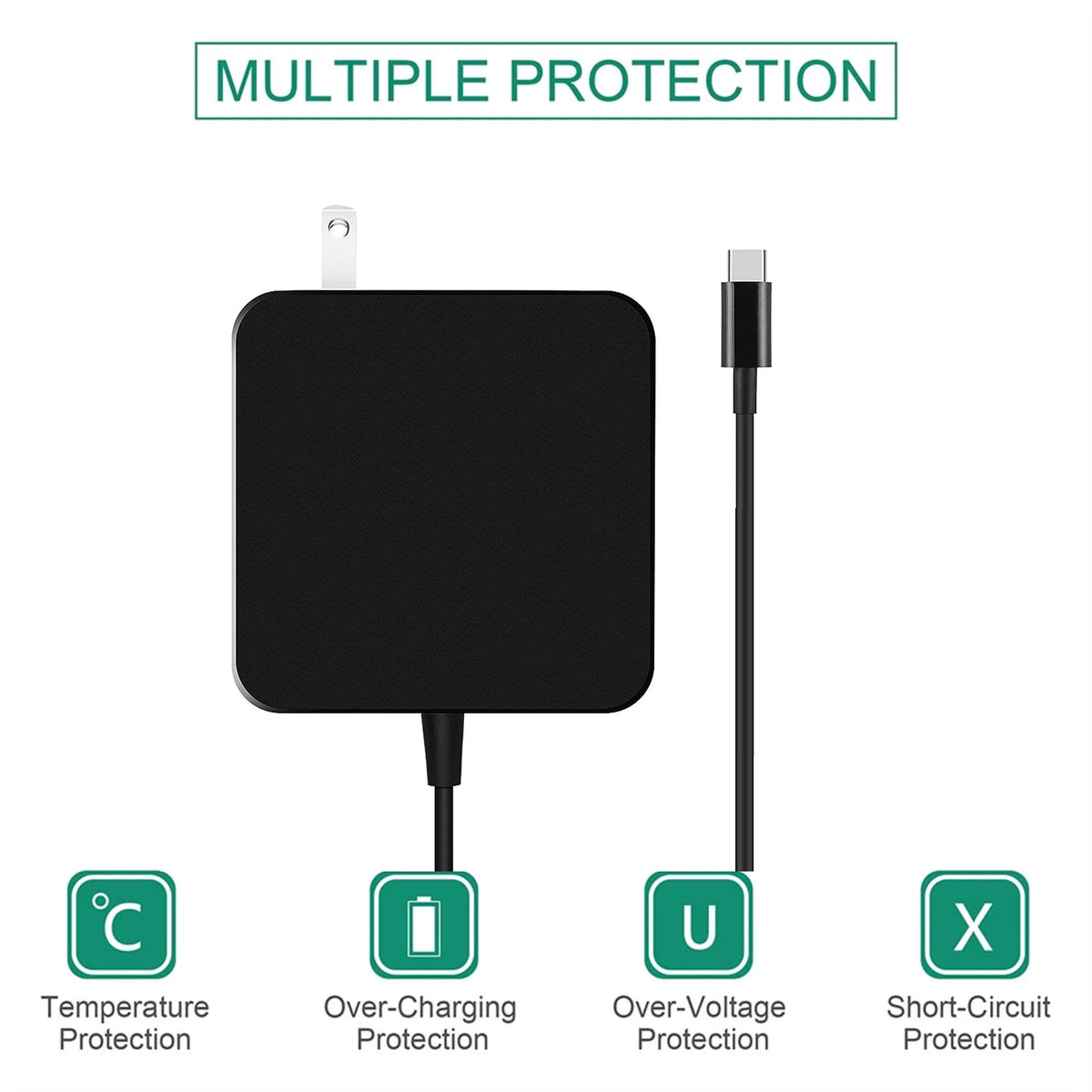 K-MAINS 65W AC Adapter Charger Power USB-C Cord Replacement for DELL 7285 7390 2-in-1 PSU
