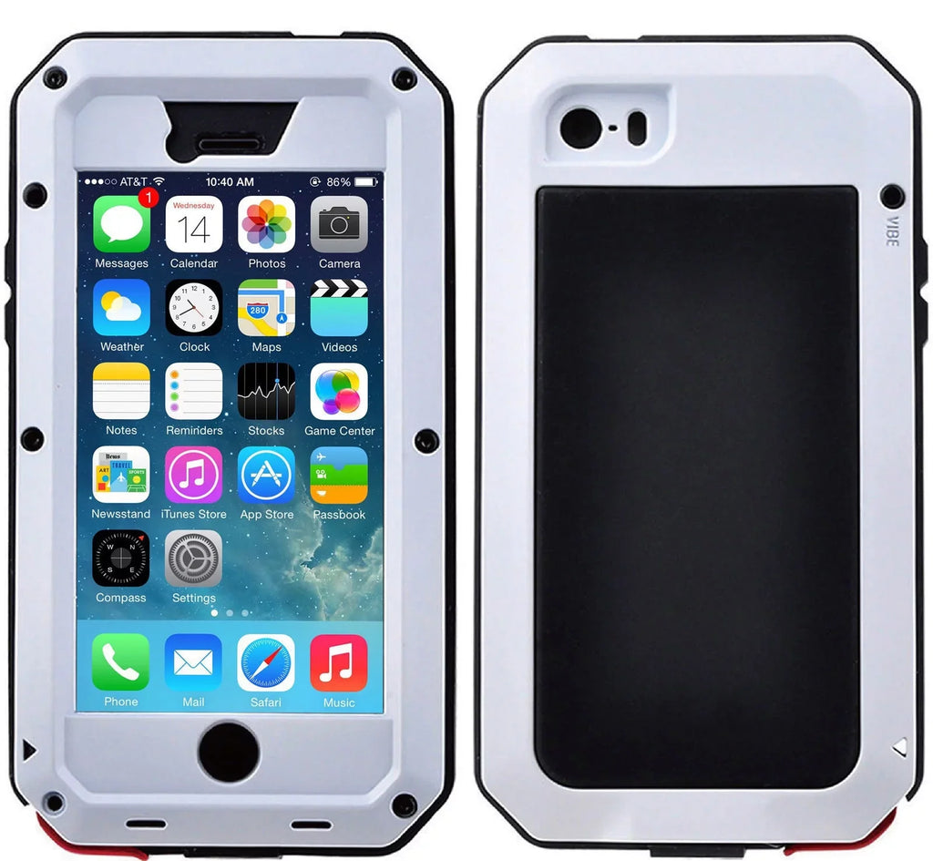 Gorilla Glass Aluminum Metal iPhone 7 Plus Case (White) Heavy Duty Military Grade Shockproof and Scratch Strong Protection, Rugged Outdoor Travel
