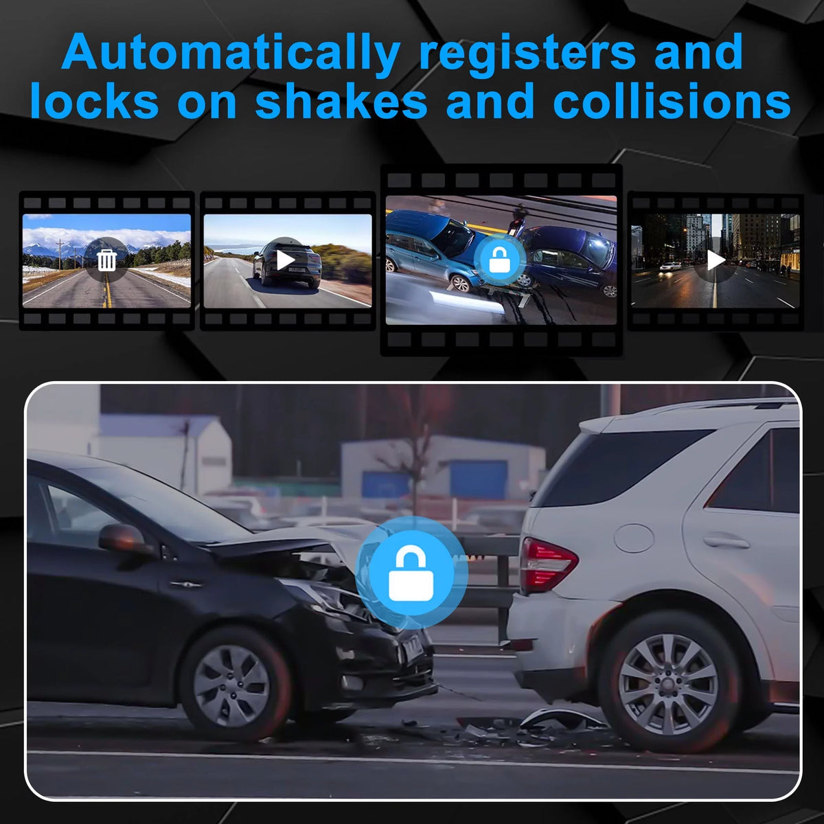 Car Rear View Mirror Camera, TSV 1080P Dash Cam Backup Camera, Dual Driving Recorder with Night Vision, G-Sensor, IPS Touch Screen