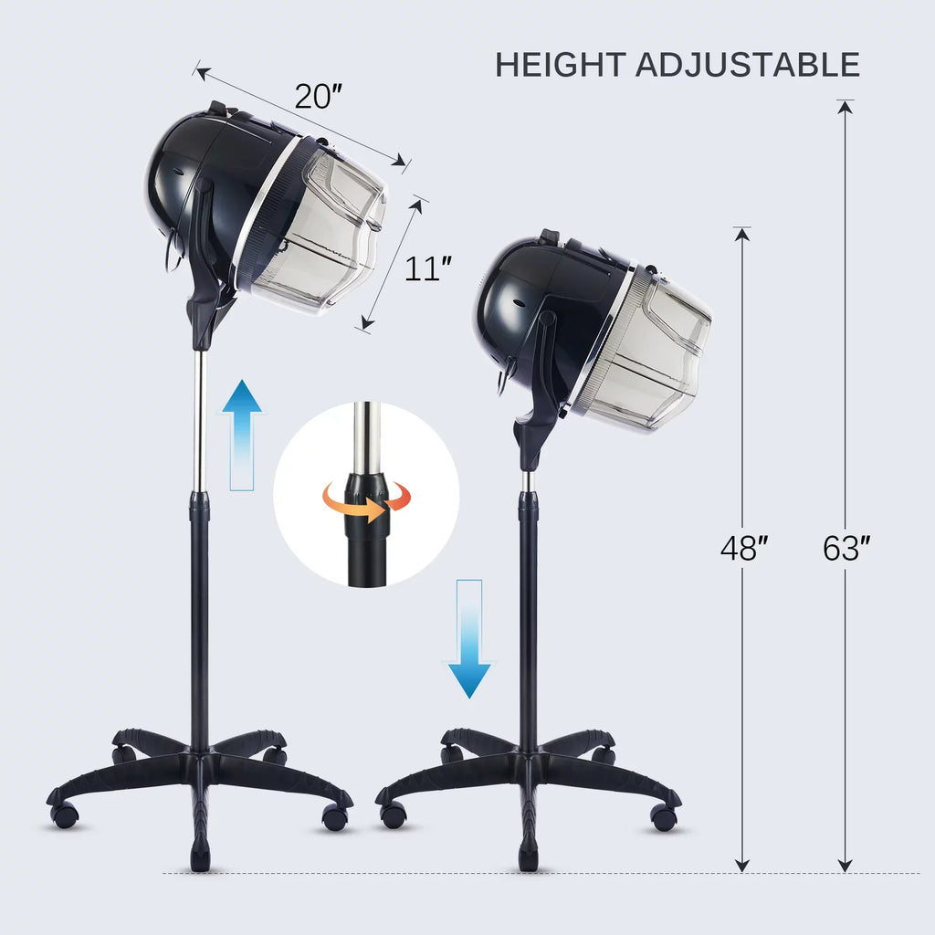 Bonnet Stand Up Hair Dryer Hood Timer Salon Styling Black New