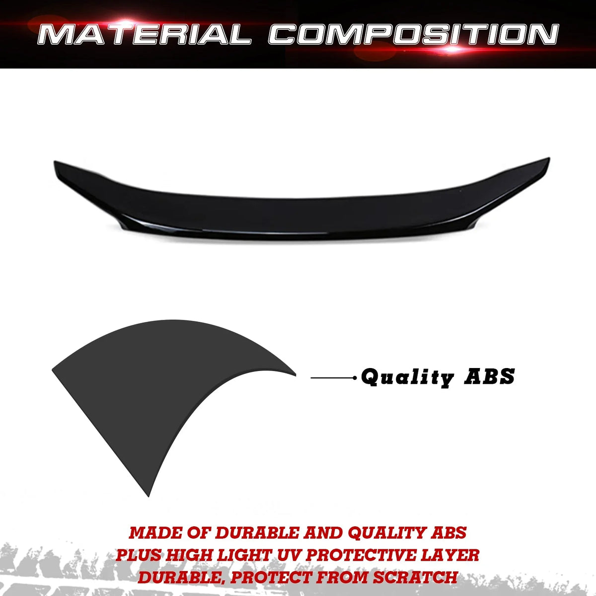 Xotic Tech 4DR JDM Style Glossy Black Rear Trunk Lip Wing Spoiler Fitting with Honda Civic 2016-2021 10th Gen