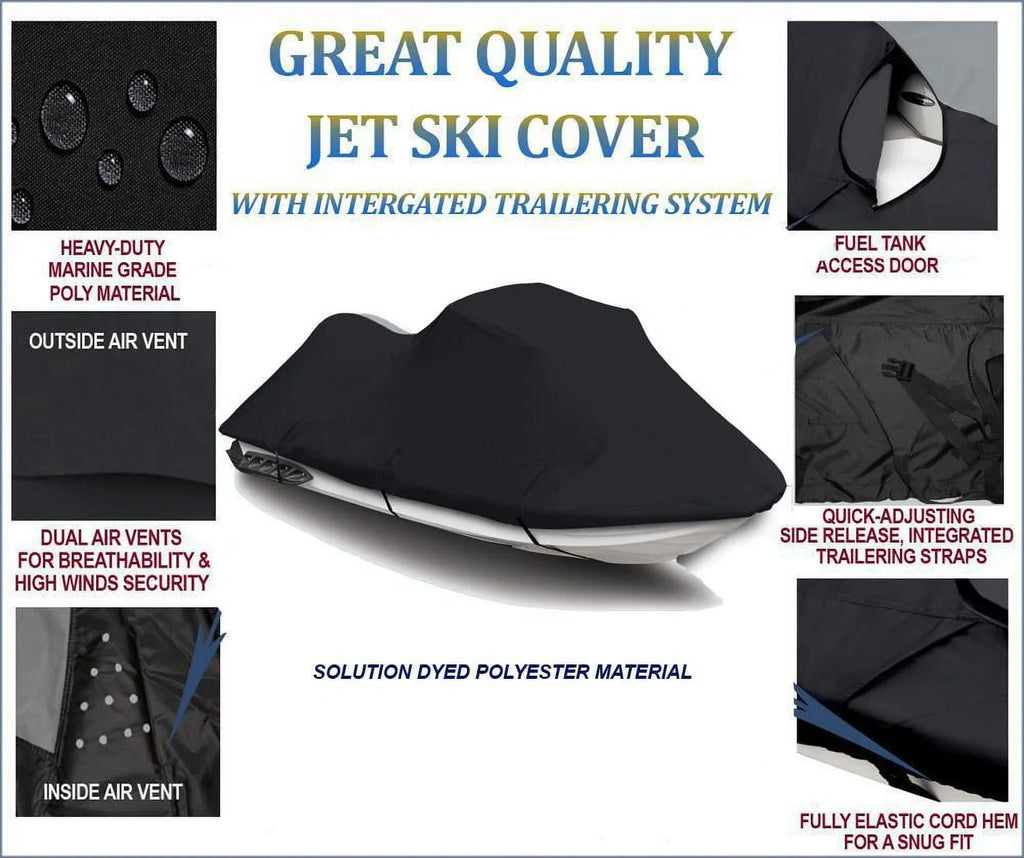 BLACK 600 DENIER JetSki Wrap Matching for JET SKI Wrap Sea Doo Spark 2up 900 ACE 2014-2016 2017 2018 2019 2020 2021 2022