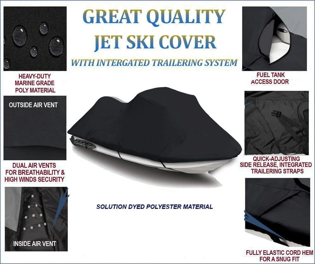 BLACK 600 DENIER JetSki Wrap Matching for JET SKI Wrap Sea Doo Spark 2up 900 ACE 2014-2016 2017 2018 2019 2020 2021 2022